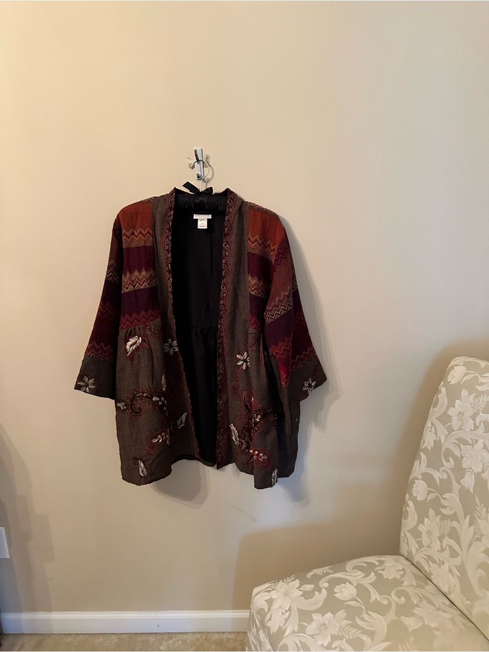 Colorful fall sweater jacket from soft surroundings, size 3x.
